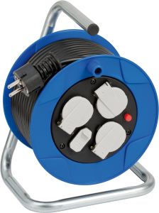 Cable reel, 3-way, 15 m, blue, 1079180600