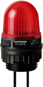 Recessed LED light, Ø 29 mm, red, 230 VAC, IP65