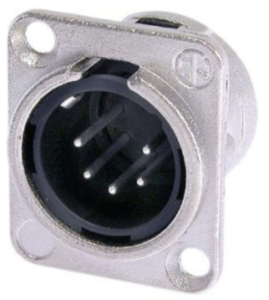 XLR panel plug, 5 pole, silver-plated, 1.0 mm², AWG 18, metal, NC5MD-L-1