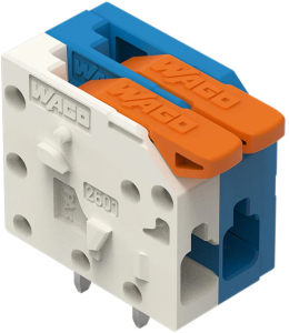 PCB terminal, 2 pole, pitch 3.5 mm, AWG 26-14, 17.5 A, push-in cage clamp, white/blue, 2601-1102/987-100