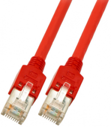Crossover patch cable, RJ45 plug, straight to RJ45 plug, straight, Cat 5e, SF/UTP, PVC, 3 m, red