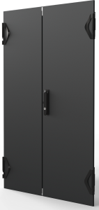 Varistar CP Double Steel Door, Plain, 3-PointLocking, RAL 7021, 24 U, 1200H, 800W