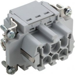 Socket contact insert, H-B 6, 6 pole, push-in, with PE contact, 44423201