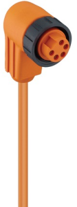 Sensor actuator cable, 7/8"-cable socket, angled to open end, 5 pole, 10 m, PVC, orange, 9 A, 13768