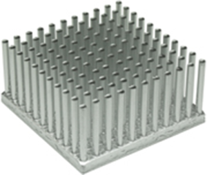 Pin heatsink, 40 x 40 x 20 mm, 3.5 to 0.9 K/W, natural aluminum