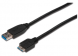 USB 3.0 Adapter cable, USB plug type A to Micro-USB plug type B, 0.5 m, black