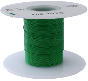 ETFE-wire wrap switching wire, 0.13 mm², AWG 26, green, outer Ø 0.71 mm