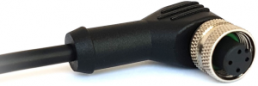 Sensor actuator cable, M12-cable socket, angled to open end, 4 pole, 1 m, PVC, black, 4 A, PXPPVC12RAF04DCL010PVC