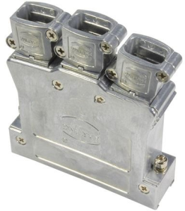 D-Sub connector housing, size: 5 (DD), straight 180°, zinc die casting, silver, 61030012119010