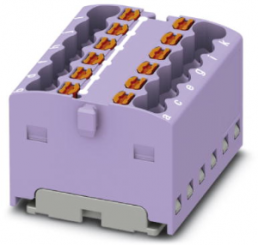 Distribution block, push-in connection, 0.14-2.5 mm², 12 pole, 17.5 A, 6 kV, purple, 3002785