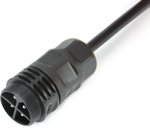 Plug, 4 pole, cable assembly, screw connection, 0.5-2.5 mm², black, WPM-0400M25