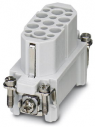 Socket contact insert, 15D, 15 pole, unequipped, crimp connection, with PE contact, 1584389