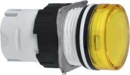 Signal light, waistband round, yellow, front ring black, mounting Ø 16 mm, ZB6AV5