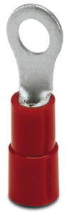 Insulated ring cable lug, 0.5-1.5 mm², AWG 20 to 16, 3.7 mm, M3.5, red