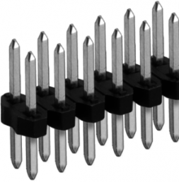 Pin header, 100 pole, pitch 2 mm, straight, black, 10062401