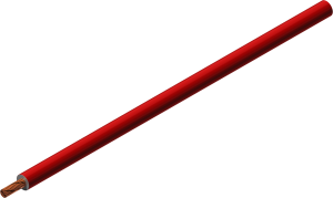 TPE-Stranded wire, high flexible, FlexiPlast-2V, 2.0 mm², red, outer Ø 3.9 mm