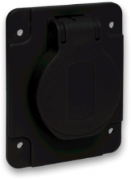 Surface-mounted german schuko-style socket outlet, black, 16 A/250 V, Germany, IP54, PKS61N