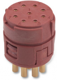 Socket contact insert, 9 pole, solder connection, straight, 73002734