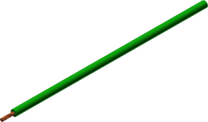 Silicone-stranded wire, highly flexible, halogen free, SiliVolt-E, 0.25 mm², AWG 24, green, outer Ø 1.7 mm