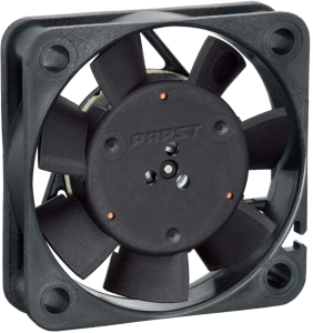 DC axial fan, 12 V, 40 x 40 x 10 mm, 9 m³/h, 26 dB, slide bearing, ebm-papst, 412 F/2H