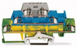 Three level terminal, spring-clamp connection, 0.08-2.5 mm², 3 pole, 20 A, 6 kV, green-yellow/blue/gray, 280-510