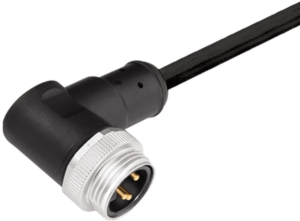 Sensor actuator cable, 7/8"-cable plug, angled to open end, 5 pole, 10 m, PUR, black, 9 A, 1292181000