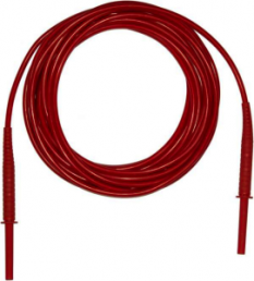 Measuring lead with (4 mm plug, straight) to (4 mm plug, straight), 10 m, red, CAT IV