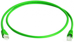 Patch cable, RJ45 plug, straight to RJ45 plug, straight, Cat 6A, S/FTP, PVC, 250 mm, green