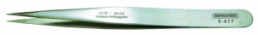 ESD general purpose tweezers, uninsulated, antimagnetic, stainless steel, 130 mm, 5-077