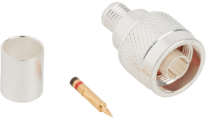N plug 50 Ω, RG-8, RG-213, RG-225, Belden 7733A, Belden 8268, solder connection, straight, 082-4425-1003