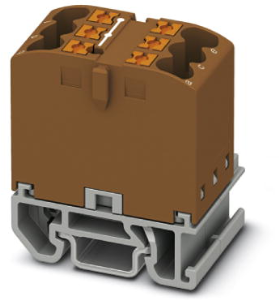 Distribution block, push-in connection, 0.14-4.0 mm², 6 pole, 24 A, 8 kV, brown, 3274110