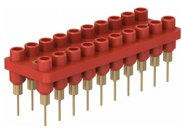 4.5 mm socket header, solder connection, red, 63.9363-22