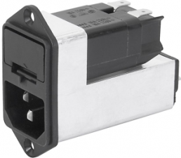 IEC plug C14, 50 to 60 Hz, 1 A, 250 VAC, 10 mH, faston plug 4.8 mm, 4303.5001