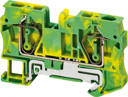 Ground terminal, 2 pole, 0.08-4.0 mm², clamping points: 2, green/yellow, spring balancer connection