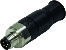 Plug, M8, 4 pole, screw connection, screw locking, straight, 21023591401