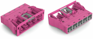 Socket, 5 pole, snap-in, spring-clamp connection, 0.5-4.0 mm², pink, 770-785/082-000