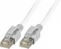 Patch cable with illuminated plugs, RJ45 plug, straight to RJ45 plug, straight, Cat 6A, S/FTP, LSZH, 2 m, white