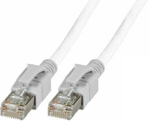 Patch cable with illuminated plugs, RJ45 plug, straight to RJ45 plug, straight, Cat 6A, S/FTP, LSZH, 2 m, white