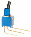 Toggle switch, 1 pole, latching, On-On, 0.4 VA/20 V AC/DC, gold-plated