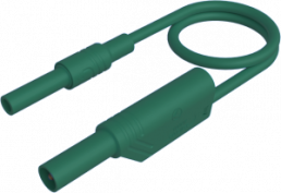 Measuring lead with (4 mm plug, straight) to (4 mm socket, straight), 1 m, green, PVC, 2.5 mm², CAT II