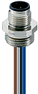 Plug, M12, 8 pole, crimp connection, screw locking, straight, 1286