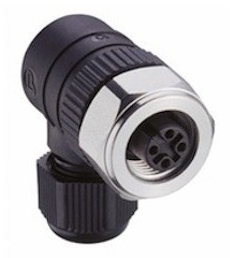 Socket, M12, 5 pole, screw connection, angled, 28331