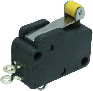 Miniature snap-action switche, On-On, solder connection, roller lever, 1.5-2.5 N, 10 (4) A/400 VAC