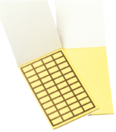 Acrylic Label, (L x W) 38 x 11 mm, yellow, Sheet with 220 pcs