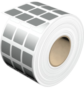 Polyester Label, (L x W) 17.5 x 17.5 mm, silver, Roll with 5000 pcs