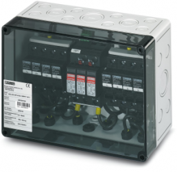 Switchgear combination, 1000 VDC for connection of 1x 4 strings, (H x W x D) 180 x 254 x 111 mm, IP65, polycarbonate, gray, 2403335