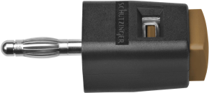 Quick pressure clamp, brown, 30 VAC/60 VDC, 16 A, 4 mm plug, nickel-plated, SDK 502 / BR
