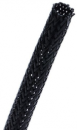 Plastic braided sleeve, inner Ø 12.7 mm, range 9.5-15.9 mm, black, -40 to 65 °C