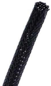 Plastic braided sleeve, inner Ø 50.8 mm, range 44.5-69.9 mm, black, -40 to 65 °C