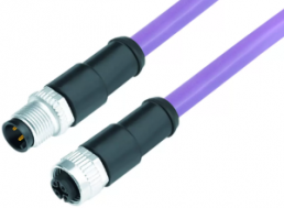 Sensor actuator cable, M12-cable plug, straight to M12-cable socket, straight, 5 pole, 5 m, PUR, purple, 4 A, 77 2530 2529 50705 0500